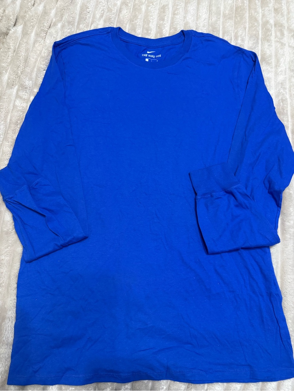 Nike Men's Long Sleeve Shirt - Royal Blue large